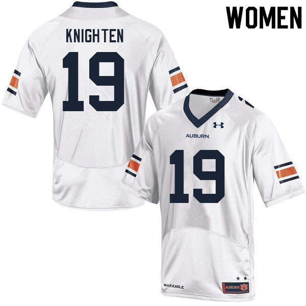 Women's Auburn Tigers #19 Bydarrius Knighten White 2021 College Stitched Football Jersey